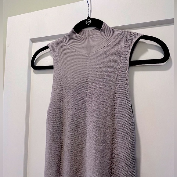 Sleeveless Grey Sweater Dress-Midi - Picture 1 of 4
